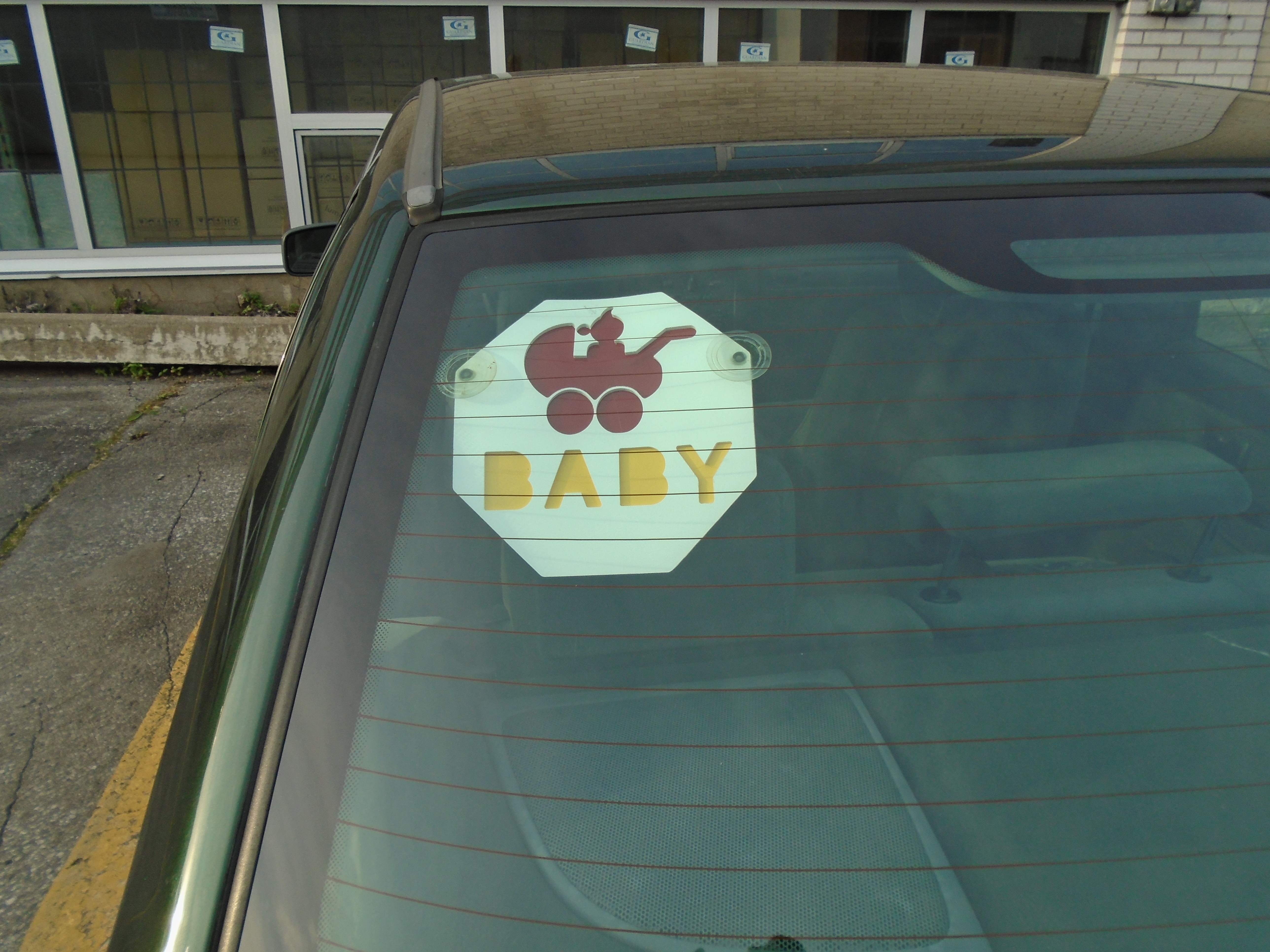 baby sign on car